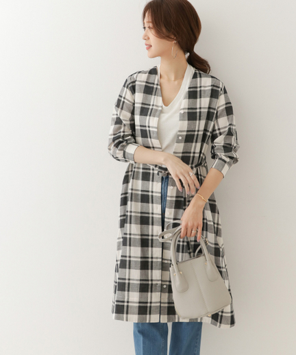 ダブルガーゼチェックガウンワンピース Dr94 26g401 Urban Research Outlet