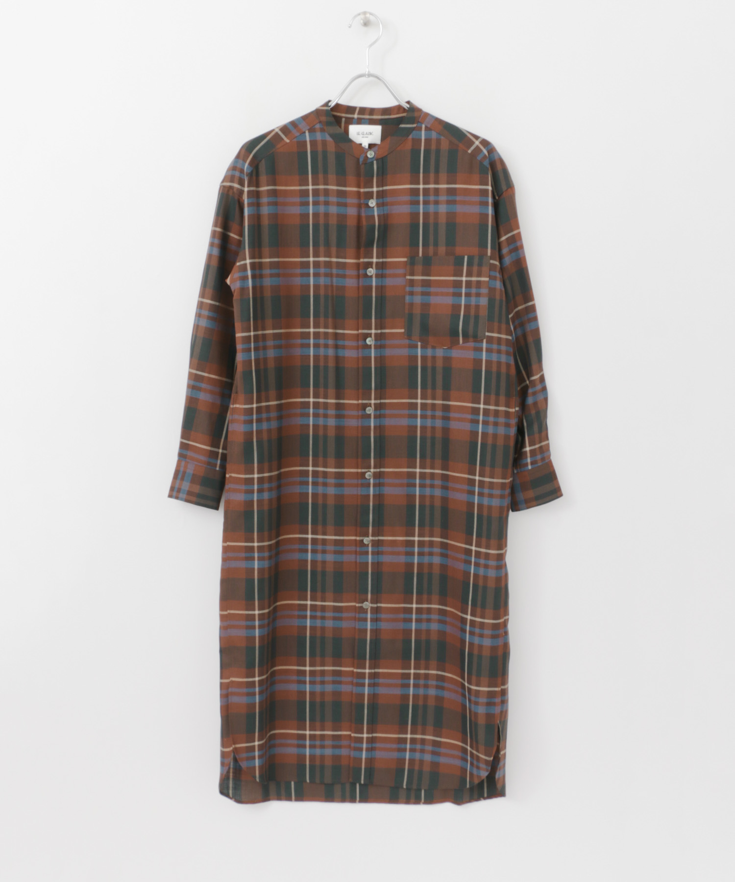 Le Glazik ノーカラーチェックシャツワンピース Jl 3725 Dl96 Urban Research Outlet