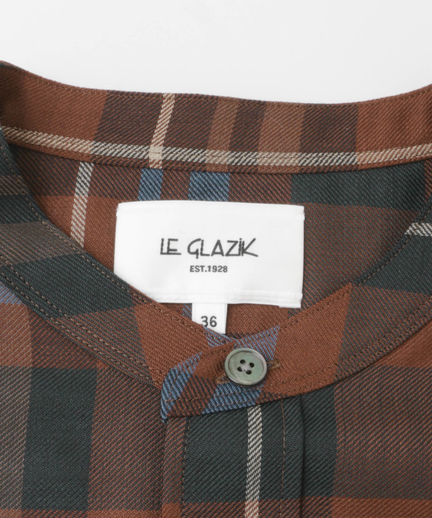 Le Glazik ノーカラーチェックシャツワンピース Jl 3725 Dl96 Urban Research Outlet