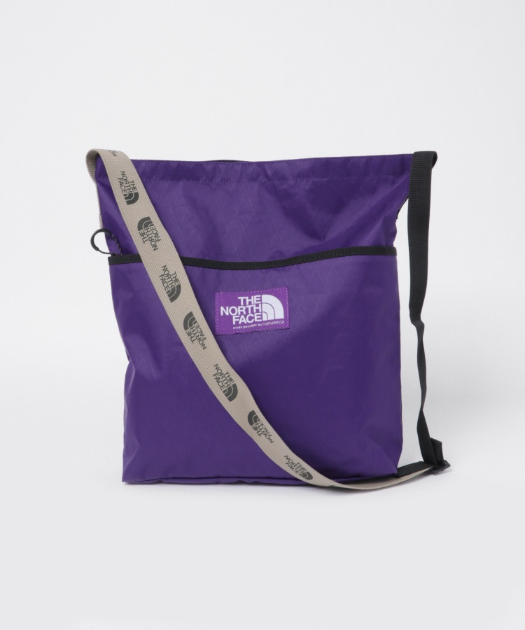 the north face purple label lightweight logo tape shoulder bag