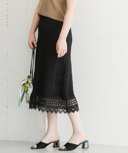 チェッククロッシェレースミディスカート Ra84 25c007 Urban Research Outlet