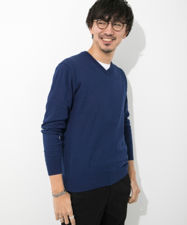 洗濯機で洗える ウォッシャブルvネックコットンニット Ra84 12m001 Urban Research Outlet