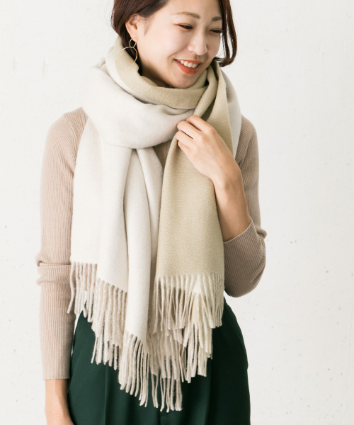 バイカラーカシミヤストール Ra87 2dc004 Urban Research Outlet