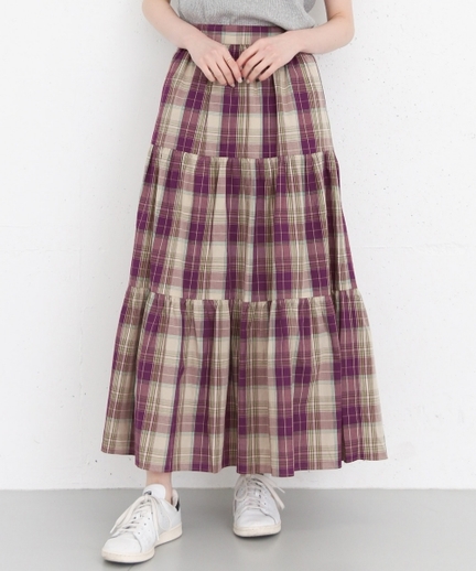 Kbf チェックボリュームフレアスカート Kp85 25t014 Urban