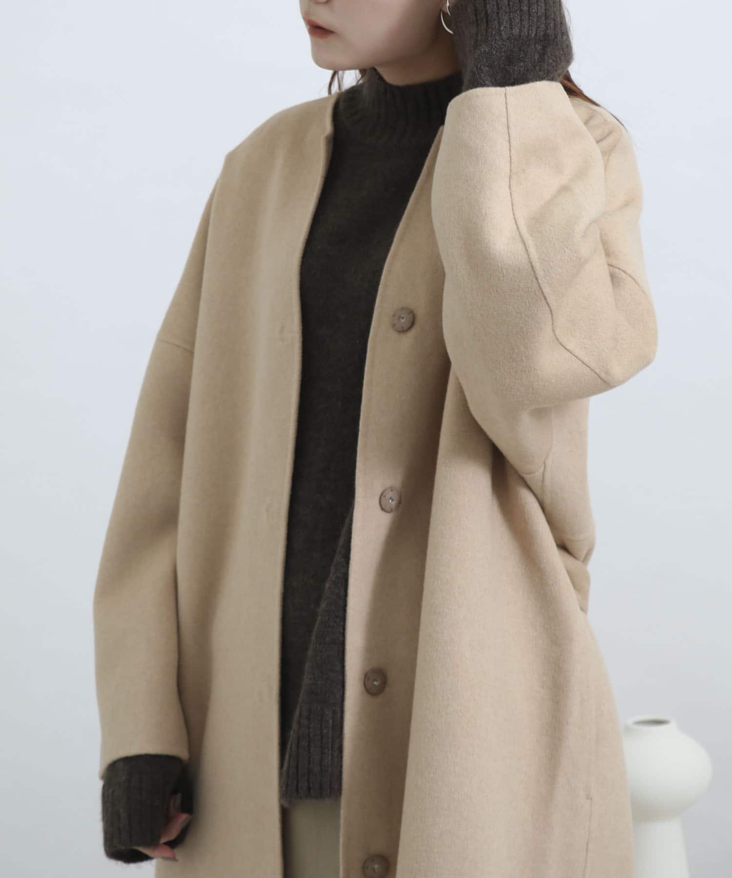 ウールリバーノーカラーコート 07 27c101 Urban Research Outlet