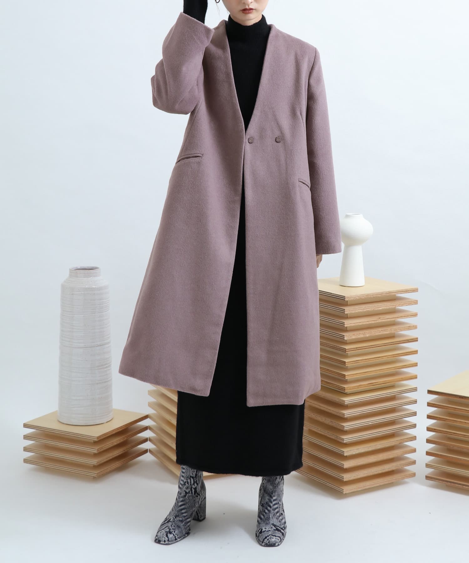 ウールビーバーノーカラーコート 07 27c103 Urban Research Outlet