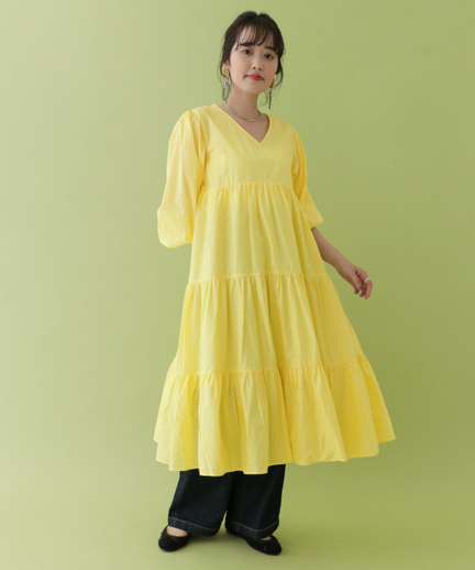 Vネックギャザー切替ワンピース It95 26m008 Urban Research Outlet